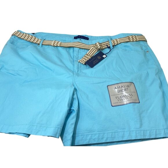 Bandolino Amalia Short Stretch Aqua Blue Womens Size 24  With Woven - Picture 1 of 16
